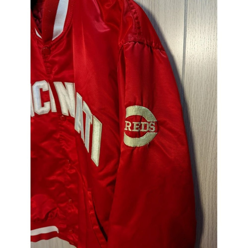 VTG 90s CINCINNATI REDS MLB THROWBACK STARTER SATIN DIAMOND COLLECTION JACKET XL - Picture 3 of 10